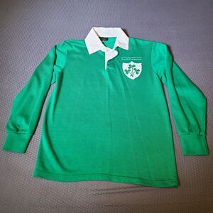O'Neills Ireland Rugby Shirt Mens Small Green Acrylic Patch Logo Montana
